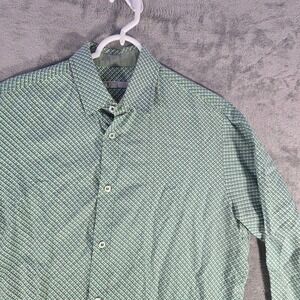 Mr Turk Print Button‎ Up Shirt Long Sleeve Geometric Pattern Casual Medium